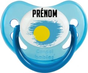Drapeau effet pinceau Palau avec prénom Sucete Physiologique Bleue phosphorescente