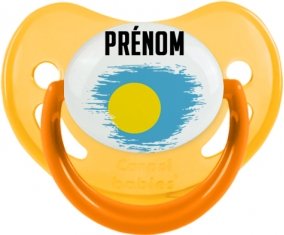 Drapeau effet pinceau Palau avec prénom Sucete Physiologique Jaune phosphorescente