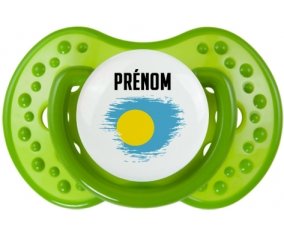 Drapeau effet pinceau Palau avec prénom Tétine LOVI Dynamic Vert classique