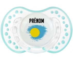 Drapeau effet pinceau Palau avec prénom Tétine LOVI Dynamic Retro-blanc-lagon classique