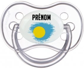 Drapeau effet pinceau Palau avec prénom Sucette Anatomique Transparente classique