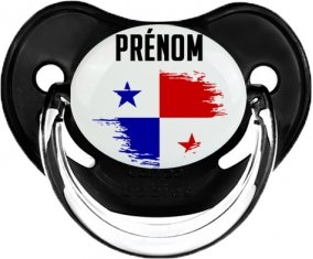 Drapeau effet pinceau Panama avec prénom Sucette Physiologique Noir classique