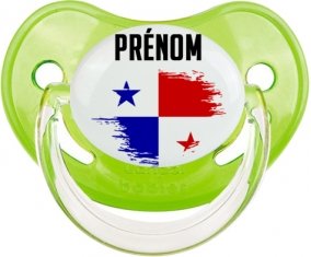 Drapeau effet pinceau Panama avec prénom Sucette Physiologique Vert classique