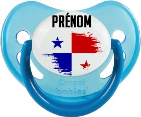 Drapeau effet pinceau Panama avec prénom Sucette Physiologique Bleue phosphorescente