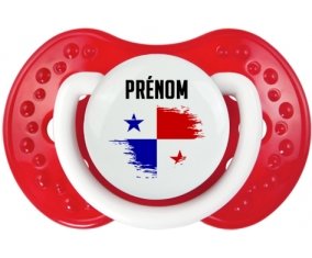 Drapeau effet pinceau Panama avec prénom Sucette LOVI Dynamic Blanc-rouge classique