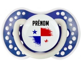 Drapeau effet pinceau Panama avec prénom Sucette LOVI Dynamic Bleu-marine phosphorescente