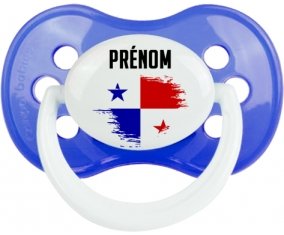 Drapeau effet pinceau Panama avec prénom Tétine Anatomique Bleu classique