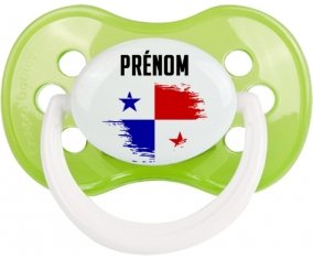 Drapeau effet pinceau Panama avec prénom Tétine Anatomique Vert classique