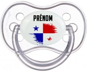Drapeau effet pinceau Panama avec prénom Tétine Anatomique Transparente classique