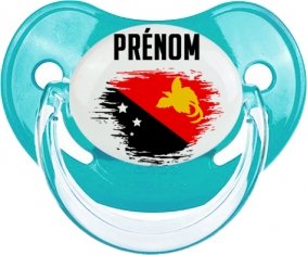 Drapeau effet pinceau Papouasie Nouvelle Guinée avec prénom : Sucette Physiologique personnalisée