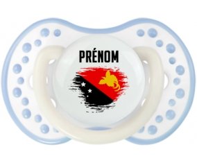 Drapeau effet pinceau Papouasie Nouvelle Guinée avec prénom Sucette LOVI Dynamic Blanc-cyan classique