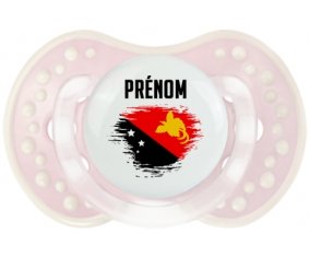 Drapeau effet pinceau Papouasie Nouvelle Guinée avec prénom Sucette LOVI Dynamic Retro-rose-tendre classique