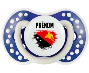 Drapeau effet pinceau Papouasie Nouvelle Guinée avec prénom Sucette LOVI Dynamic Bleu-marine phosphorescente