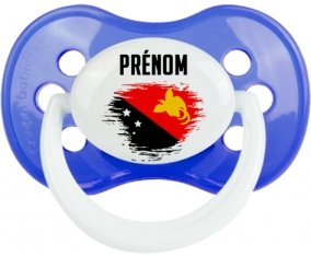 Drapeau effet pinceau Papouasie Nouvelle Guinée avec prénom : Sucette Anatomique personnalisée