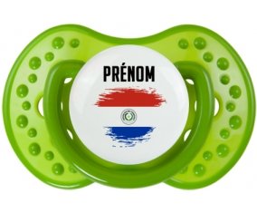 Drapeau effet pinceau Paraguay avec prénom : Sucette LOVI Dynamic personnalisée