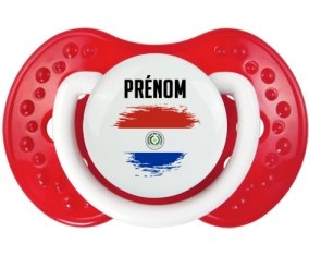 Drapeau effet pinceau Paraguay avec prénom Sucete LOVI Dynamic Blanc-rouge classique