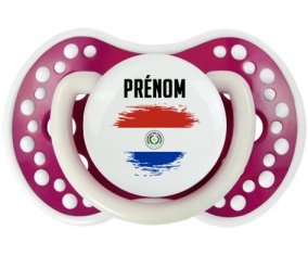 Drapeau effet pinceau Paraguay avec prénom Sucete LOVI Dynamic Fuchsia phosphorescente