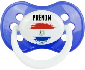 Drapeau effet pinceau Paraguay avec prénom : Sucette Anatomique personnalisée
