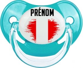 Drapeau effet pinceau Pérou avec prénom : Sucette Physiologique personnalisée