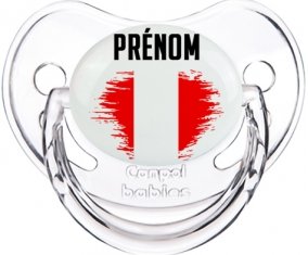 Drapeau effet pinceau Pérou avec prénom Sucete Physiologique Transparent classique