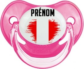 Drapeau effet pinceau Pérou avec prénom Sucete Physiologique Rose classique