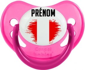 Drapeau effet pinceau Pérou avec prénom Sucete Physiologique Rose phosphorescente