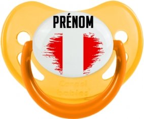 Drapeau effet pinceau Pérou avec prénom Sucete Physiologique Jaune phosphorescente