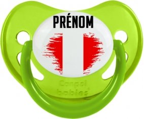 Drapeau effet pinceau Pérou avec prénom Sucete Physiologique Vert phosphorescente