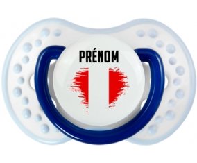 Drapeau effet pinceau Pérou avec prénom Tétine LOVI Dynamic Marine-blanc-bleu classique