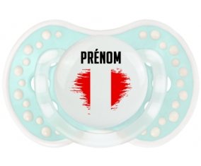Drapeau effet pinceau Pérou avec prénom Tétine LOVI Dynamic Retro-turquoise-lagon classique