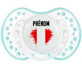 Drapeau effet pinceau Pérou avec prénom Tétine LOVI Dynamic Retro-blanc-lagon classique