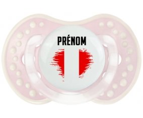 Drapeau effet pinceau Pérou avec prénom Tétine LOVI Dynamic Retro-rose-tendre classique