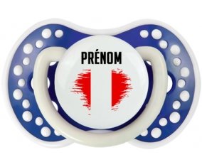 Drapeau effet pinceau Pérou avec prénom Tétine LOVI Dynamic Bleu-marine phosphorescente
