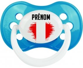 Drapeau effet pinceau Pérou avec prénom Sucette Anatomique Cyan classique