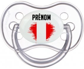 Drapeau effet pinceau Pérou avec prénom Sucette Anatomique Transparente classique