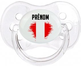 Drapeau effet pinceau Pérou avec prénom Sucette Cerise Transparent classique