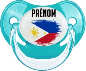 Drapeau effet pinceau Philippines avec prénom : Sucette Physiologique personnalisée