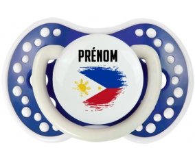 Drapeau effet pinceau Philippines avec prénom Sucette LOVI Dynamic Bleu-marine phosphorescente