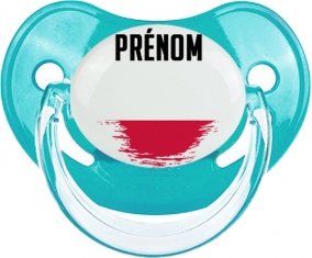 Drapeau effet pinceau Pologne avec prénom : Sucette Physiologique personnalisée