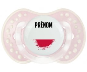 Drapeau effet pinceau Pologne avec prénom Sucette LOVI Dynamic Retro-rose-tendre classique