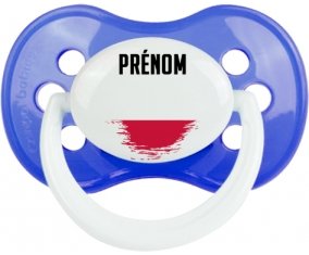 Drapeau effet pinceau Pologne avec prénom : Sucette Anatomique personnalisée
