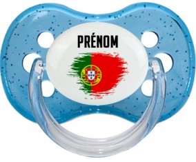 Drapeau effet pinceau le Portugal avec prénom : Sucette Cerise personnalisée