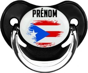Drapeau effet pinceau Porto Rico avec prénom Sucete Physiologique Noir classique