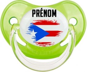 Drapeau effet pinceau Porto Rico avec prénom Sucete Physiologique Vert classique