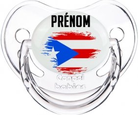 Drapeau effet pinceau Porto Rico avec prénom Sucete Physiologique Transparent classique