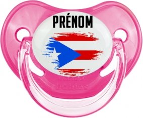 Drapeau effet pinceau Porto Rico avec prénom Sucete Physiologique Rose classique