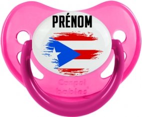 Drapeau effet pinceau Porto Rico avec prénom Sucete Physiologique Rose phosphorescente
