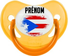 Drapeau effet pinceau Porto Rico avec prénom Sucete Physiologique Jaune phosphorescente