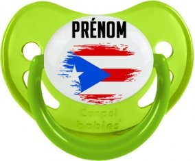 Drapeau effet pinceau Porto Rico avec prénom Sucete Physiologique Vert phosphorescente