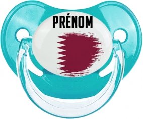 Drapeau effet pinceau Qatar avec prénom : Sucette Physiologique personnalisée